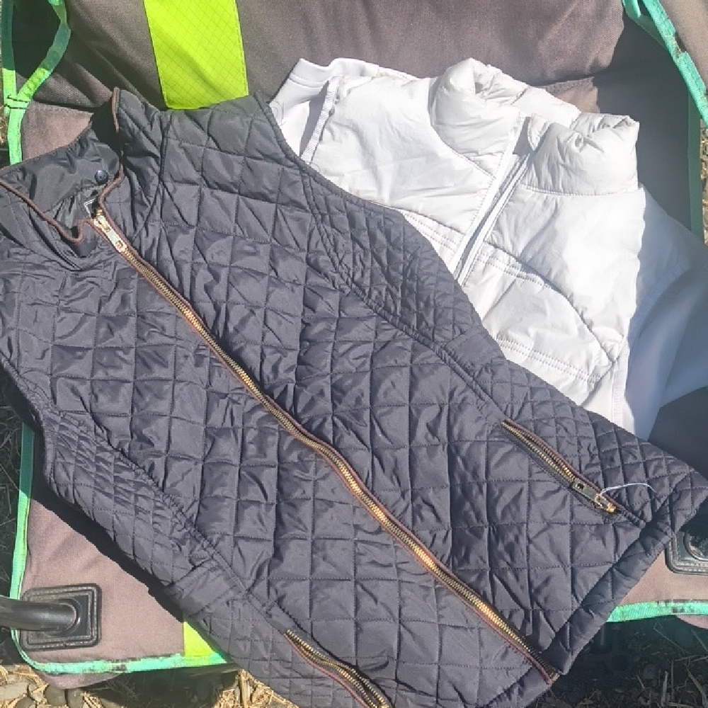 Avia Black and White Quilted Vests